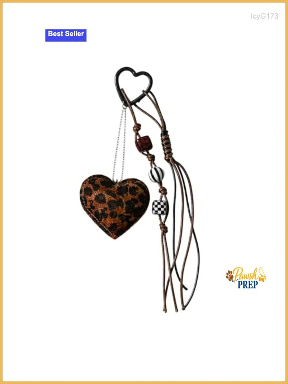 Leopard Print Plush Bag Charm Keychain, Chunky Y2K Rope Cheetah Purse Decor